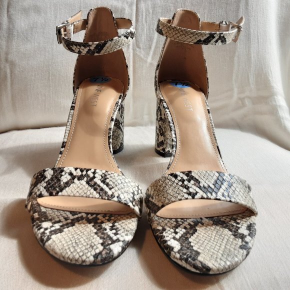 Nine West Block Heel Snakeskin Sandals | New! 7.5 - Picture 10 of 14